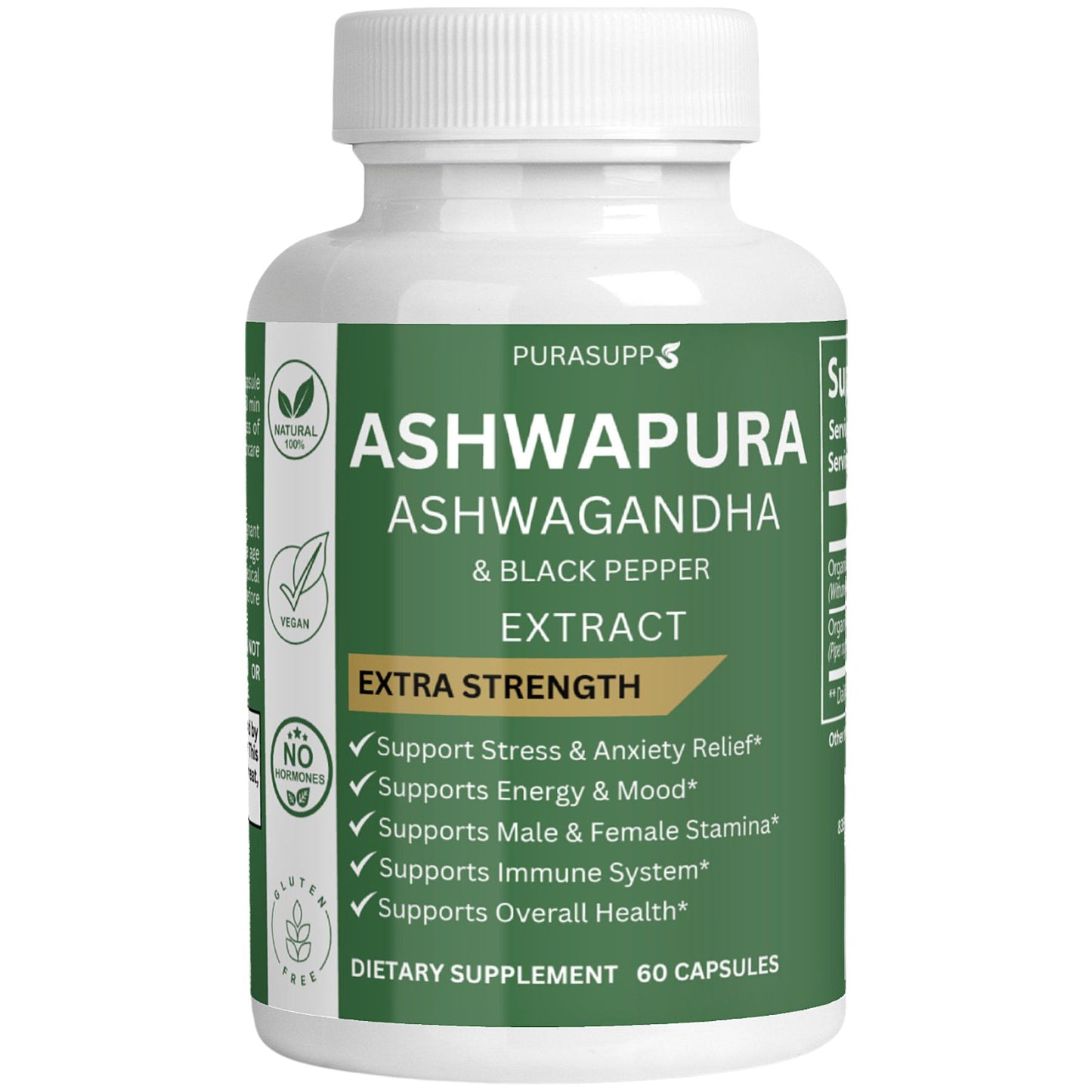 Ashwagandha Supplement Pills For Men & Women - Ashwapura by PURASUPPS